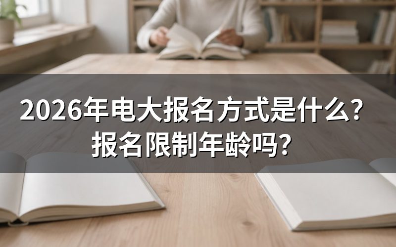 2026年电大具体怎么报名?
