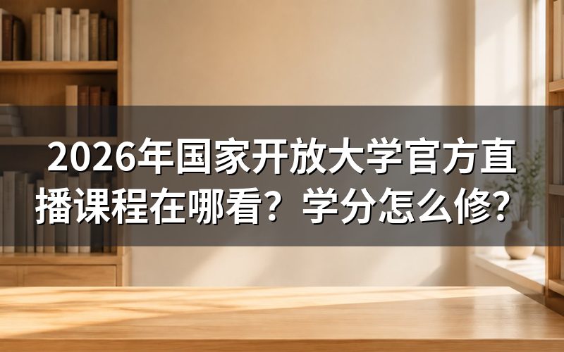 2026年国开直播课程在哪里看?