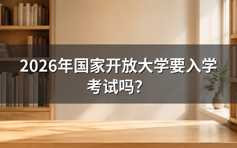 2026年国家开放大学需要参加入学考试吗？