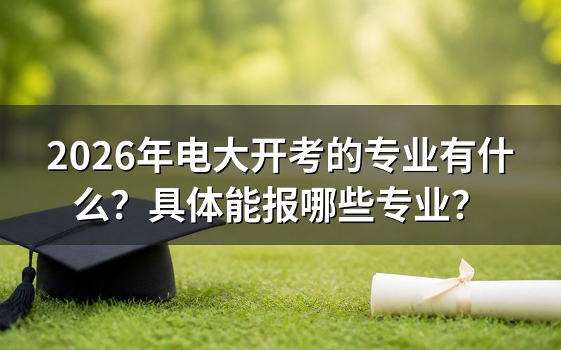 2026年电大有哪些热门专业可以报考?