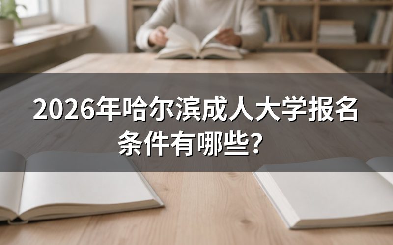 2026年哈尔滨成人大学报名条件有哪些?