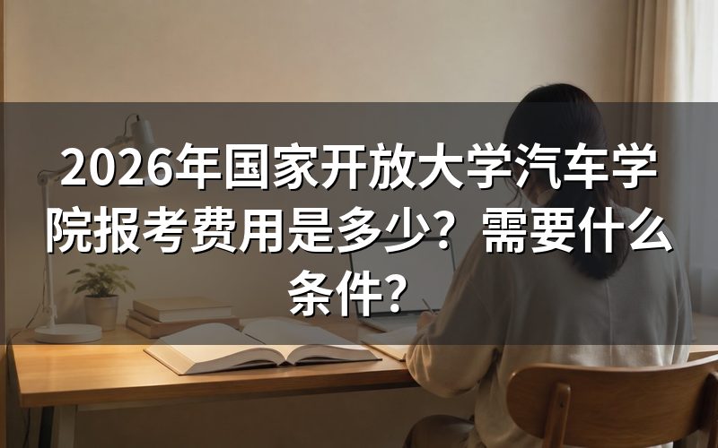 2026年国开汽车学院学费是多少？