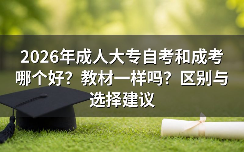 自考和成考的核心区别对比
