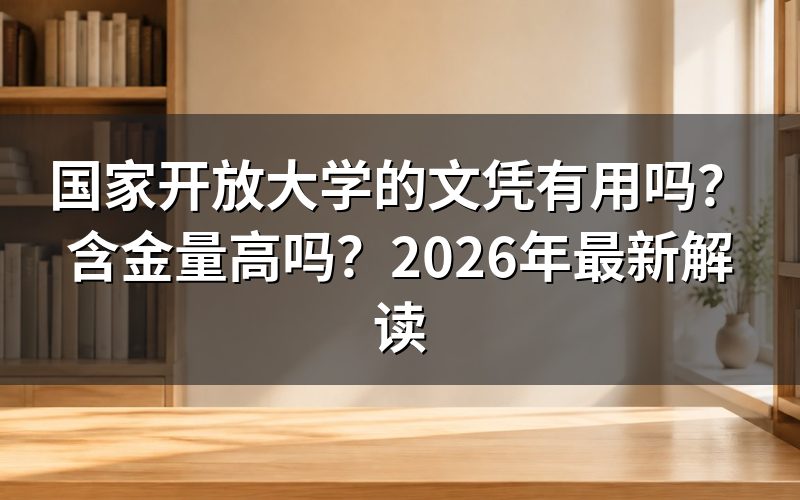 国家开放大学学历有什么用?