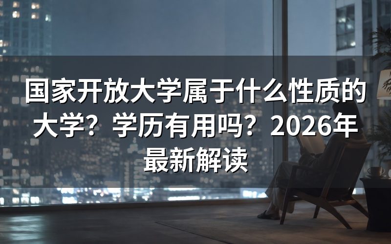 国家开放大学是什么性质的大学?