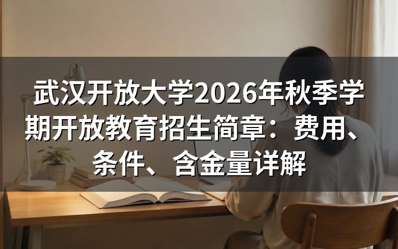 武汉开放大学开放教育要多少钱？