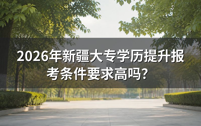 2026年新疆大专学历提升报考条件是什么？