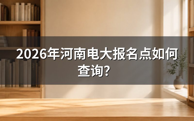 2026年河南电大报名点查询方法