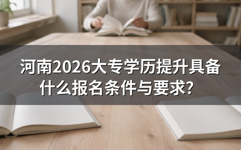 河南2026大专学历提升的报名条件是什么?