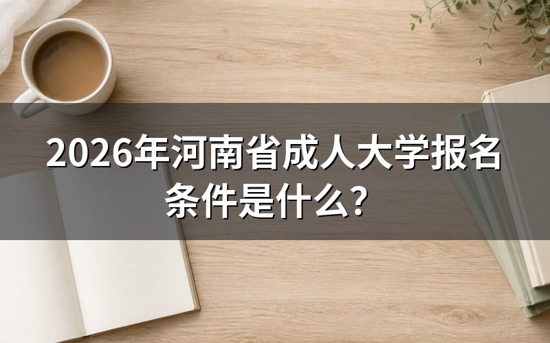 2026年河南成人大学具体报名条件是什么?