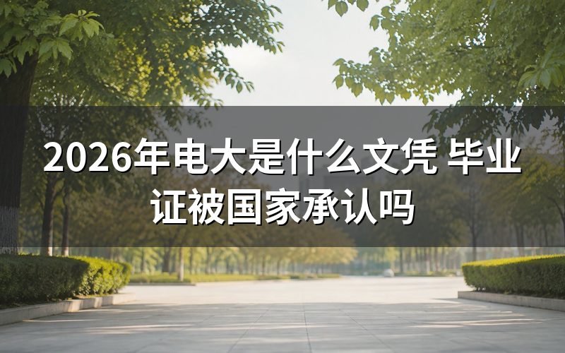 电大文凭属于什么性质