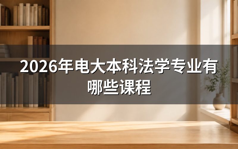 2026年电大本科法学专业具体课程有哪些？