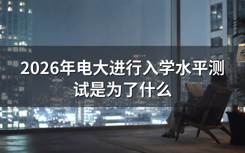 为什么电大要组织入学水平测试?