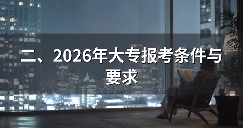 二、2026年大专报考条件与要求