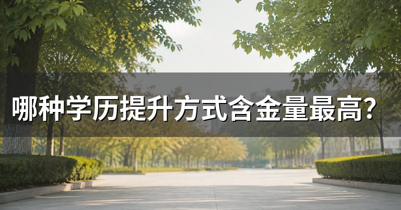 哪种学历提升方式含金量最高?