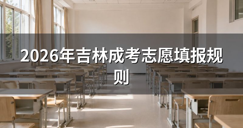 2026年吉林成考志愿填报规则