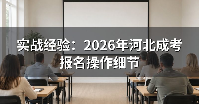 实战经验:2026年河北成考报名操作细节