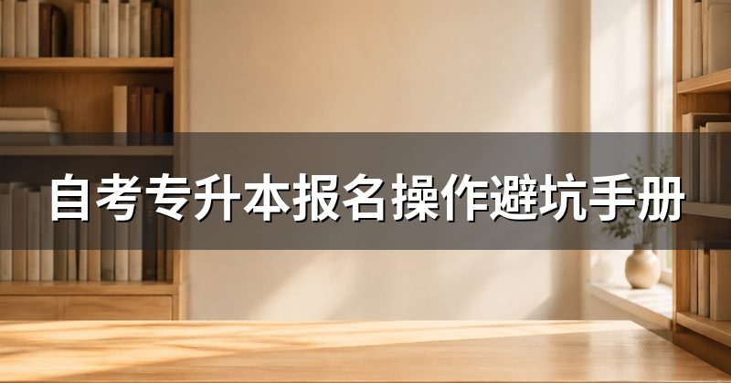 自考专升本报名操作避坑手册