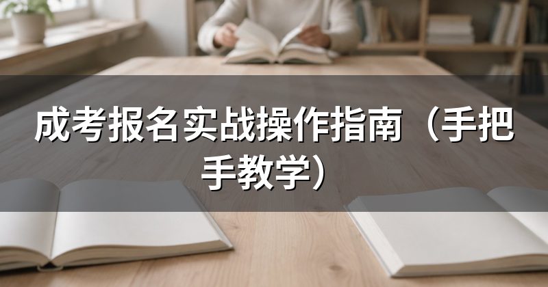 成考报名实战操作指南(手把手教学)