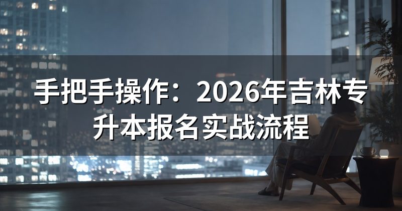 手把手操作：2026年吉林专升本报名实战流程