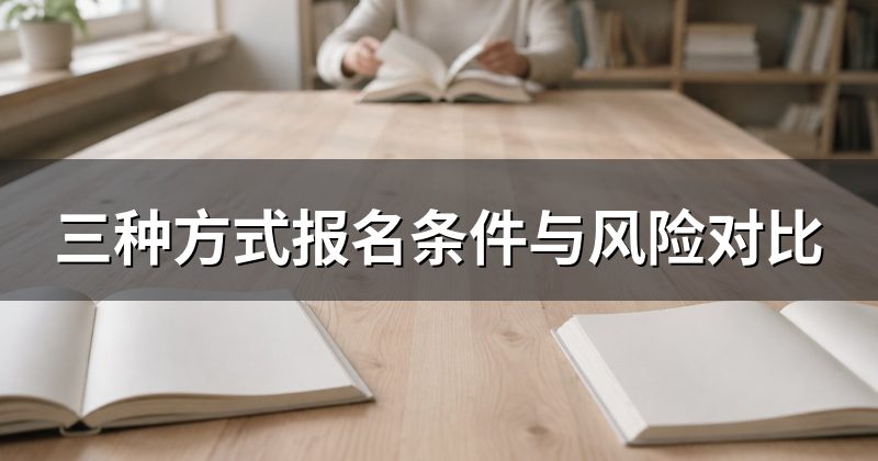 三种方式报名条件与风险对比