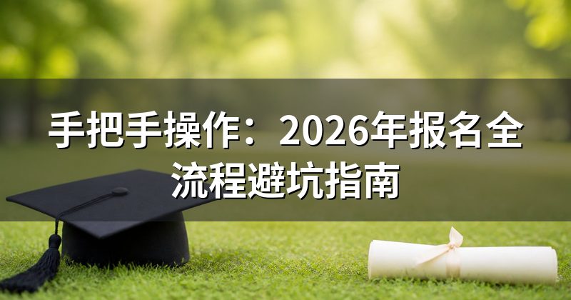 手把手操作:2026年报名全流程避坑指南