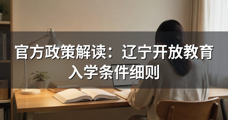 官方政策解读：辽宁开放教育入学条件细则