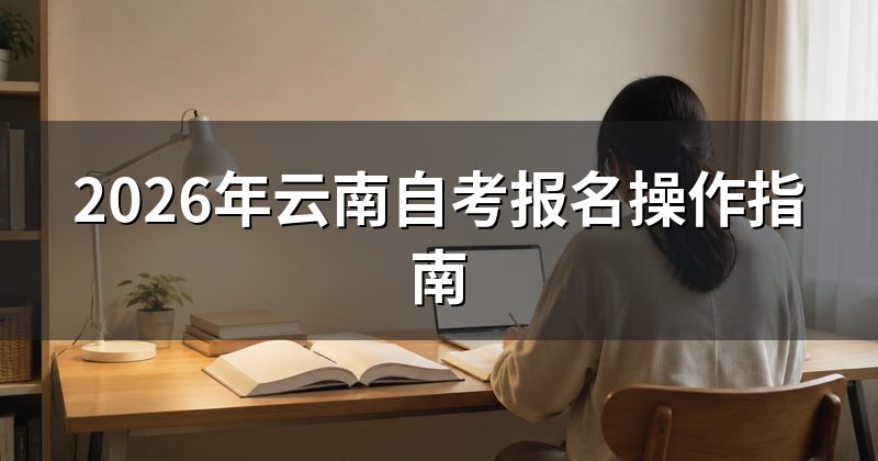2026年云南自考报名操作指南