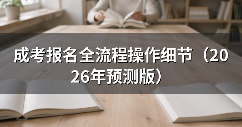 成考报名全流程操作细节(2026年预测版)