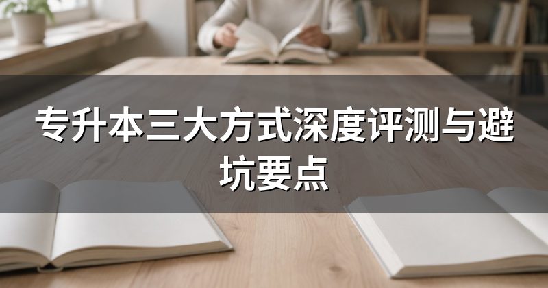 专升本三大方式深度评测与避坑要点