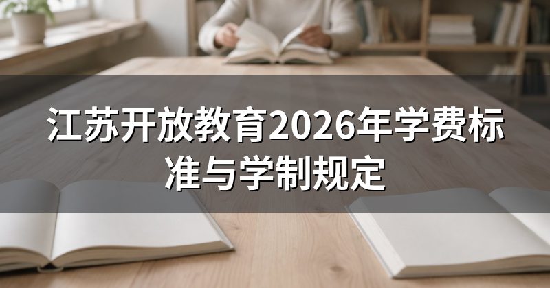江苏开放教育2026年学费标准与学制规定