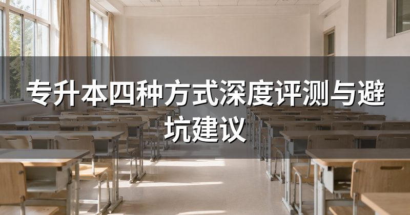 专升本四种方式深度评测与避坑建议