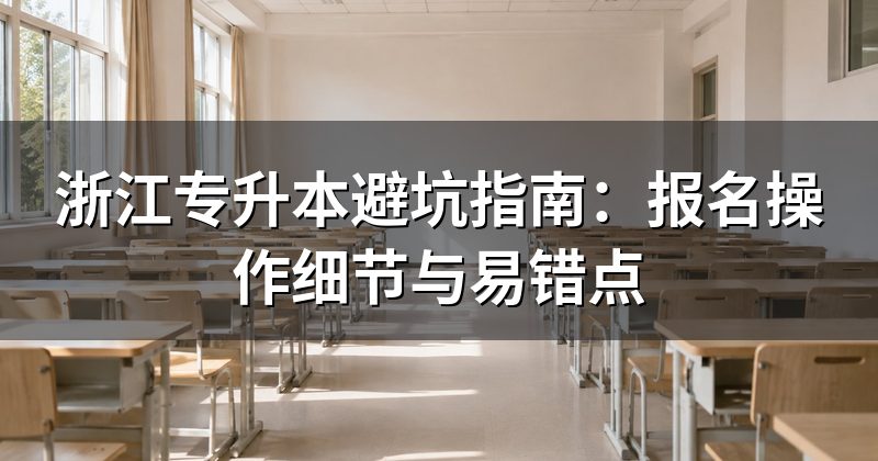 浙江专升本避坑指南:报名操作细节与易错点