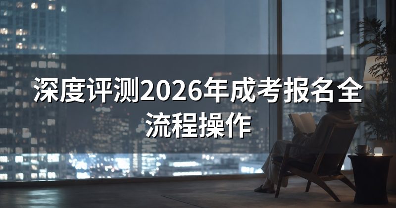 深度评测2026年成考报名全流程操作
