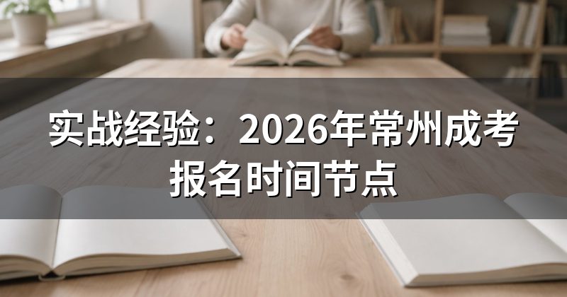 实战经验:2026年常州成考报名时间节点