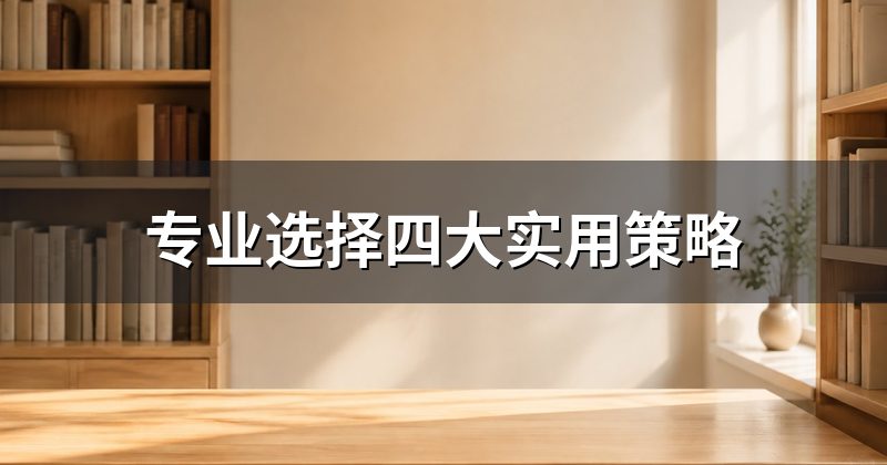 专业选择四大实用策略