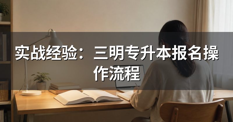实战经验:三明专升本报名操作流程