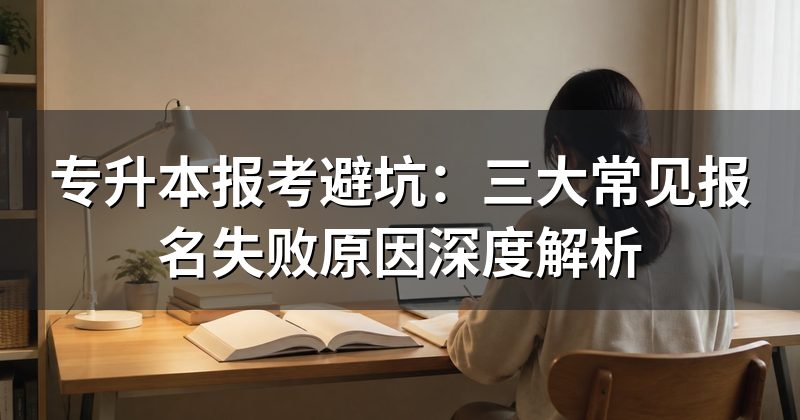 专升本报考避坑:三大常见报名失败原因深度解析
