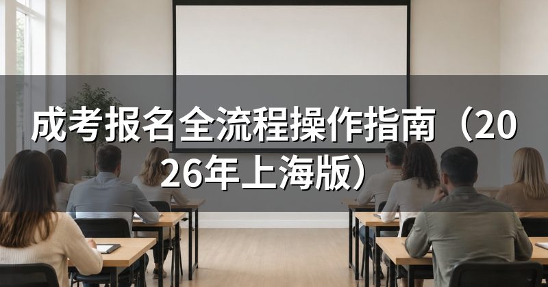 成考报名全流程操作指南(2026年上海版)