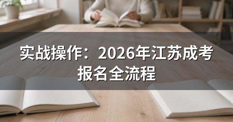 实战操作:2026年江苏成考报名全流程