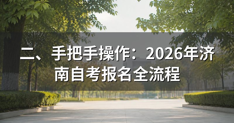 二、手把手操作：2026年济南自考报名全流程