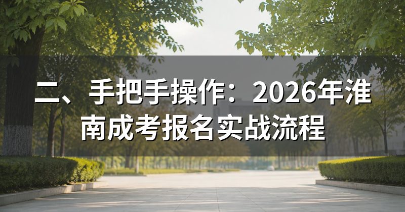 二、手把手操作:2026年淮南成考报名实战流程