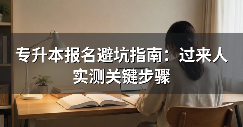 专升本报名避坑指南:过来人实测关键步骤