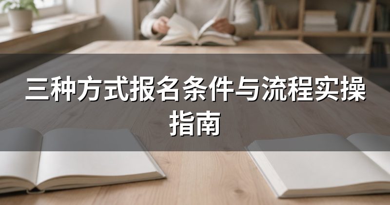 三种方式报名条件与流程实操指南