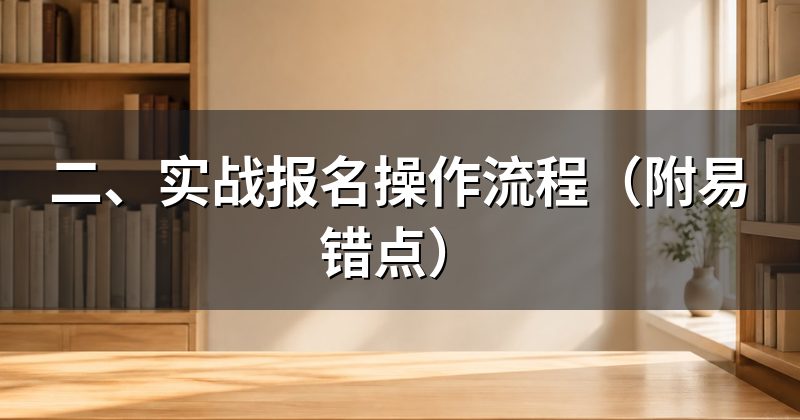 二、实战报名操作流程（附易错点）