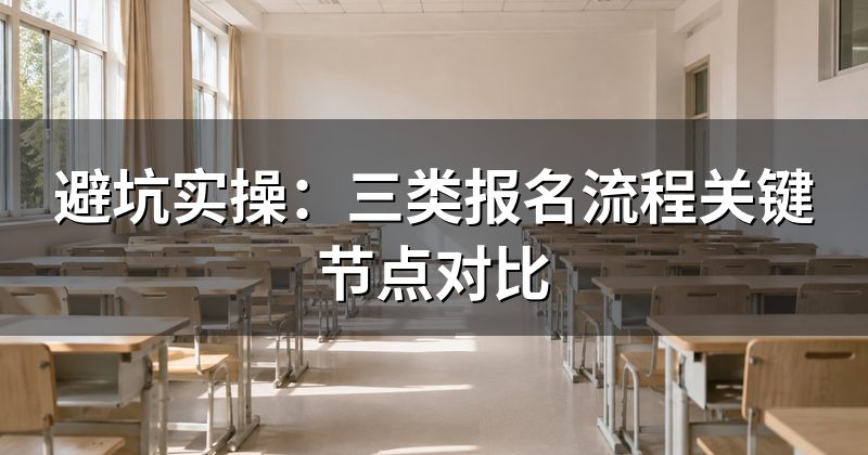 避坑实操:三类报名流程关键节点对比