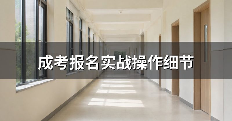 成考报名实战操作细节