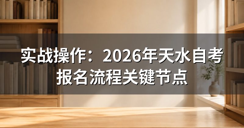 实战操作：2026年天水自考报名流程关键节点