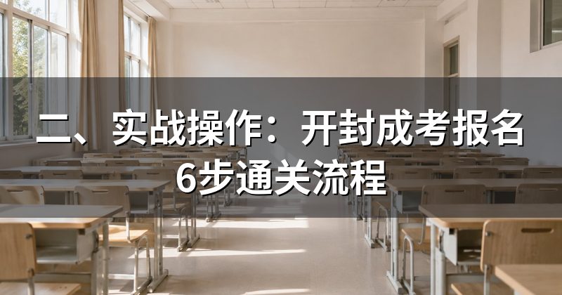 二、实战操作:开封成考报名6步通关流程