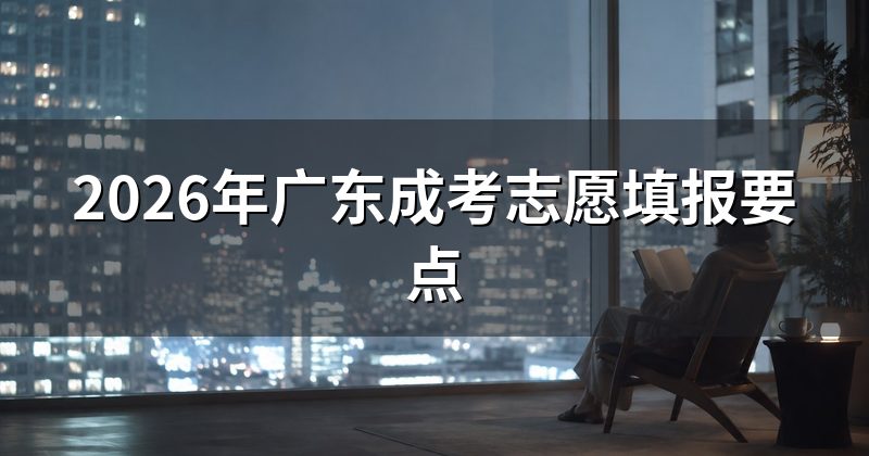 2026年广东成考志愿填报要点